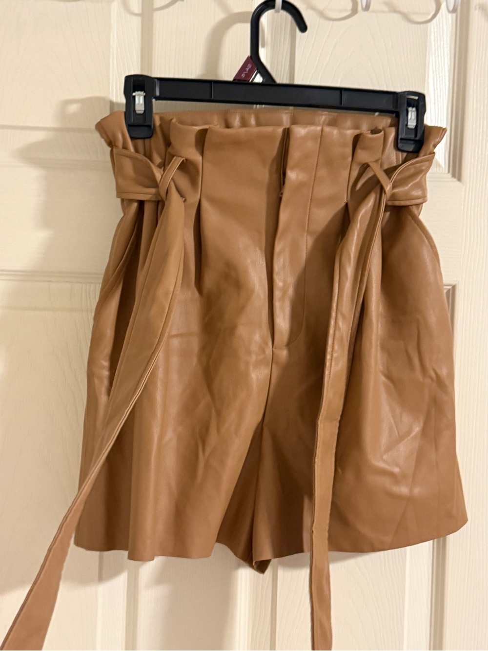 Zara Camel Faux Leather High-Waist Skirt - Picture 8 of 8